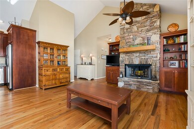 Stacked Stone Fireplace