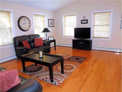 Living Room. Cathedral ceilings and...