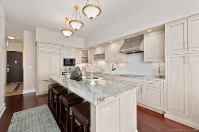 State of the art chef's kitchen with top of the line appliances, cabinetry and stone countertops, is a perfect space for entertaining with these amazing views and access to the private rooftop terrace