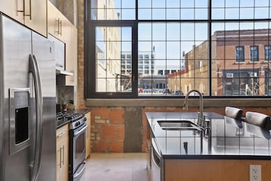 View from the kitchen is off-street level