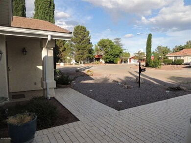 Front walkway & tiled driveway
