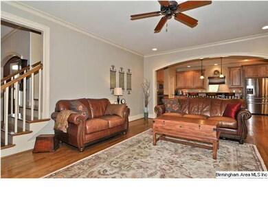 Family great room area with fireplace