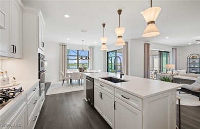 Interior photos are of a staged model home. Illust