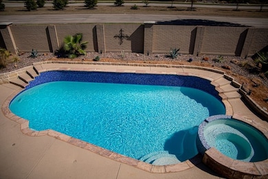 Ariel pool and hot tub view