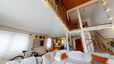 Living room with vaulted ceiling