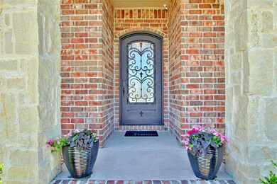 Oversized glass inlayed Bronze Iron door