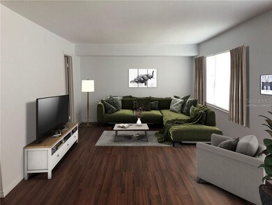 Living room virtually staged