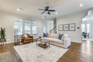 . Inviting living room with gas log fireplace.