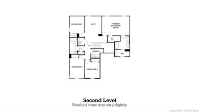 Second Level Plan. Finished home may vary slightly.