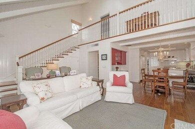 The family room flows into the dining area or up t