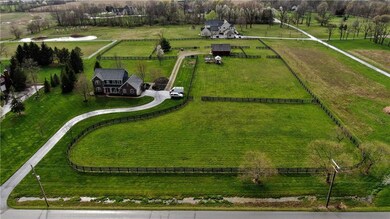 Complete aerial of the beautiful property w/multiple pastures.