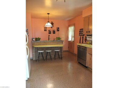 Breakfast bar and planter in kitchen.