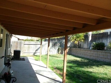 Backyard with covered patio