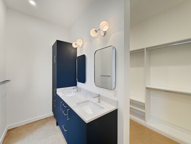 Dual sinks and large walk-in closet
