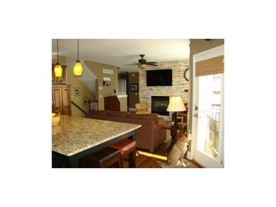 See through fireplace adds warmth to the large hea