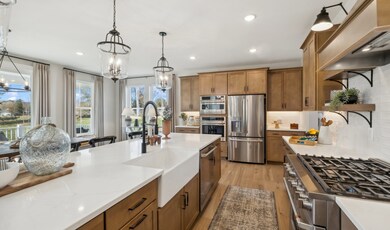 Kitchen with apron front sink