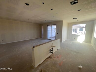 view from kitchen into great and dining