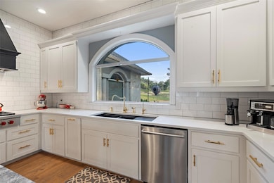 Kitchen with stainless steel appliances, decorati