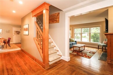 Extensive hardwood floors and arts and craft detai