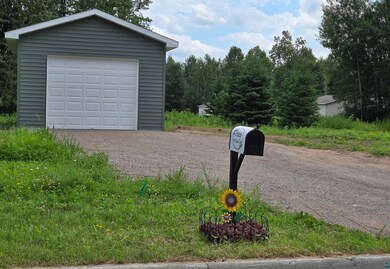 Garage with driveway