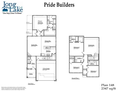 Plan 148 features 4 bedrooms, 3 full baths, 1 half