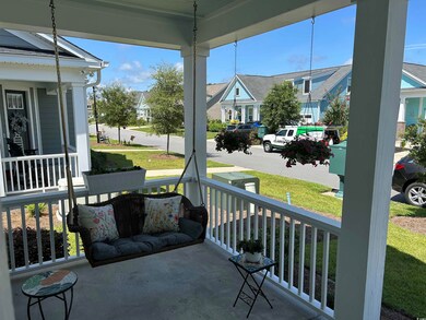 Porch with a lawn