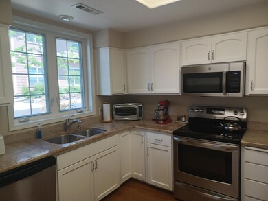 Kitchen with large windows