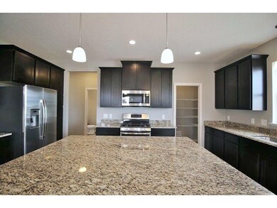 Stainless steel appliances compliment this kitchen