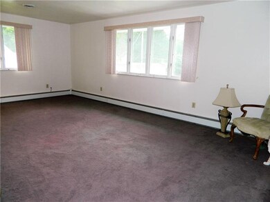 The living room is very large with loads of natura