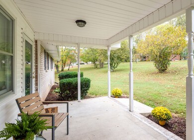 Great covered porch to sit and enjoy the deer or a moment of peace and quiet.  