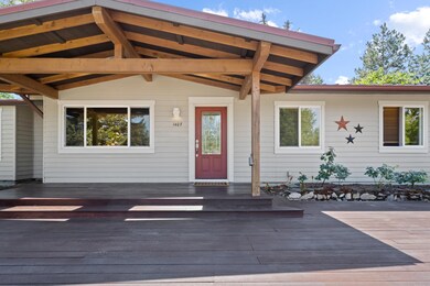 Entry with deck and covered front porch