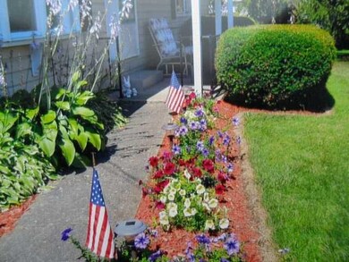 Yard/Garden Colorful front walk way with front por