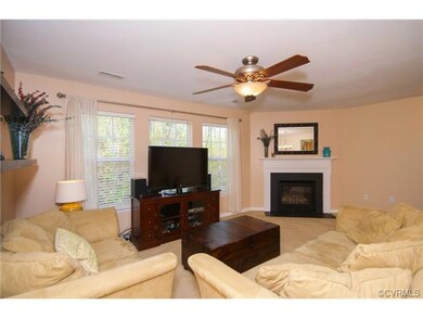 Corner Fireplace in Family Room