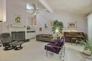 Family room with fireplace and wet bar
