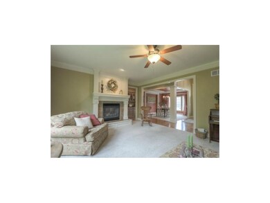 The great room fireplace is a focal point.