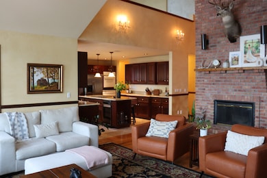 Living room into kitchen