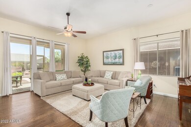 Great Room Has Beautiful Wood Flooring