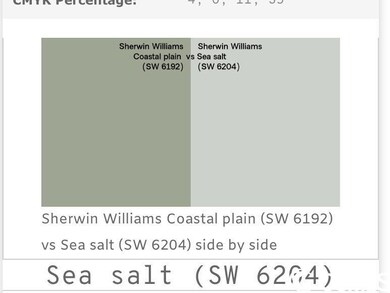 Sea Salt main color & Coastal Plain goes on top le