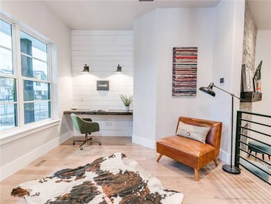 I love the Built in reclaimed lumber desk!! Great 