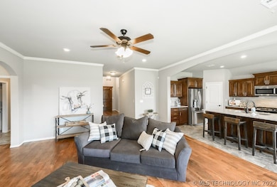 GREAT sized living area with beautiful wood floors