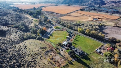 Aerial view of property's location with rural landscape