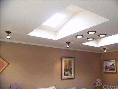 Custom lighting and skylights in the living room.