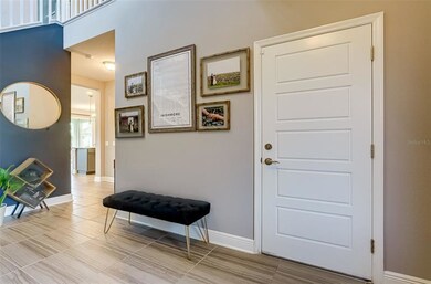 Foyer view, garage door to the right