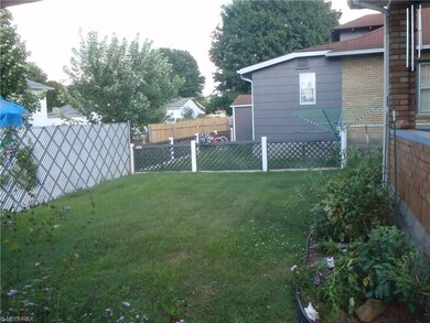 Fenced back yard.