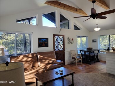 Living room and dining room
