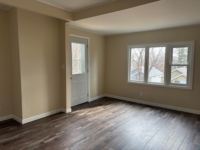 Entrance foyer with baseboards, dark wood finished floors, and a wealth of natural light
