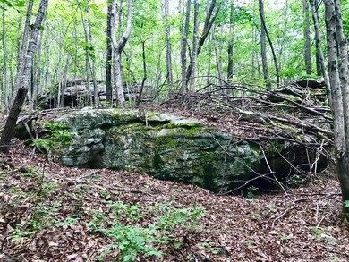 Very large outcroppings of rock