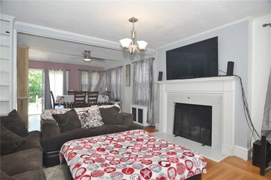 Living room with fireplace