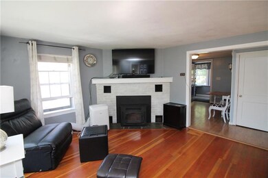 Living Room with working pellet stove