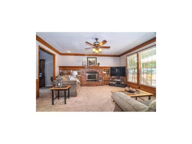 Spacious great room with fireplace and built-ins!